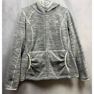 Vintage The North Face Womens Hoodie Zip Up Jacket Size Large Gray/White